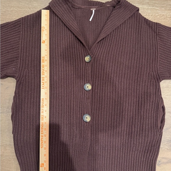 Free People Chocolate Brown Button-Front Knit Cardigan - Picture 10 of 12